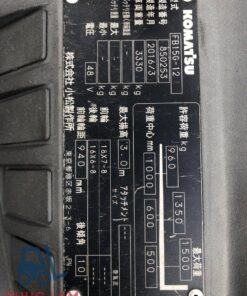 Xe nâng điện Komatsu 1.5 tấn FB15G-12 sx 2016