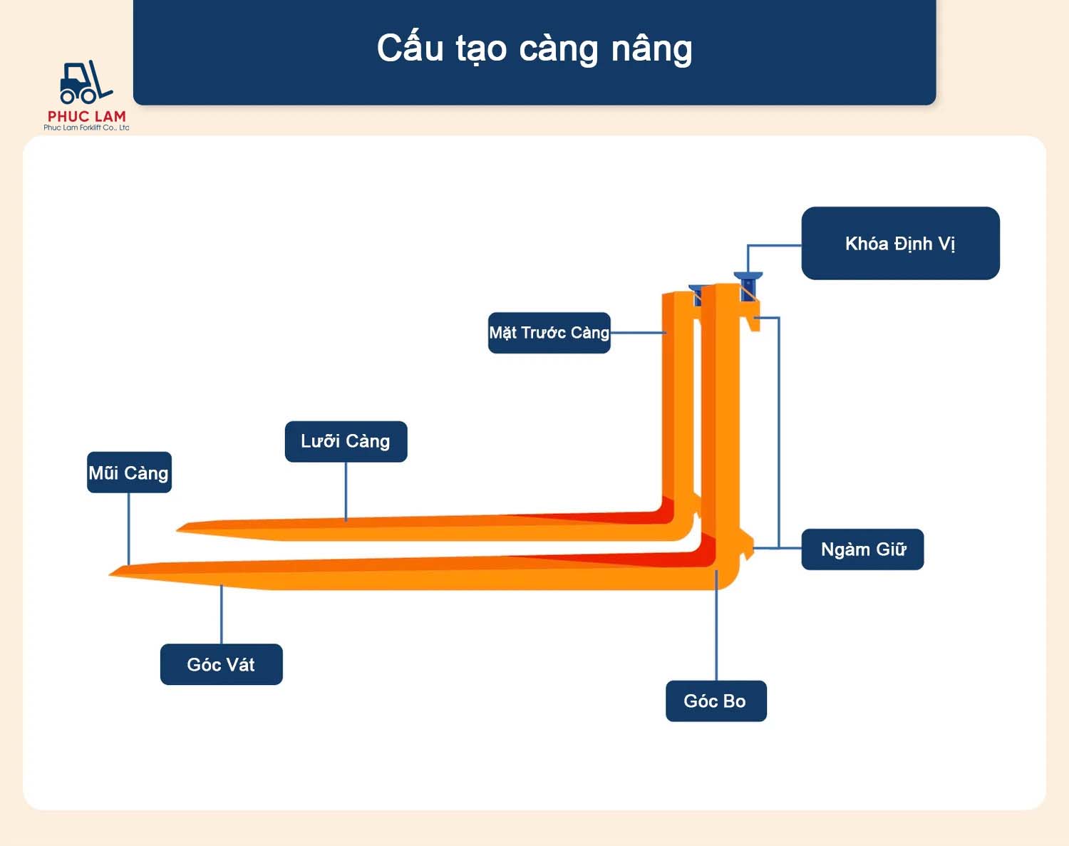 Cấu tạo càng xe nâng
