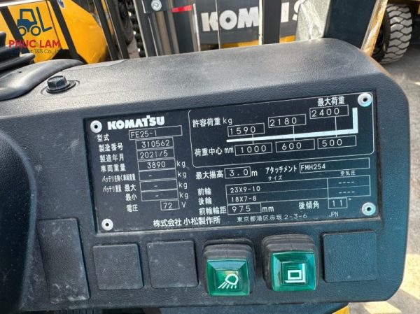 Xe nâng điện Komatsu 2.5 tấn model FE25H-1 tại cũ Phúc Lâm