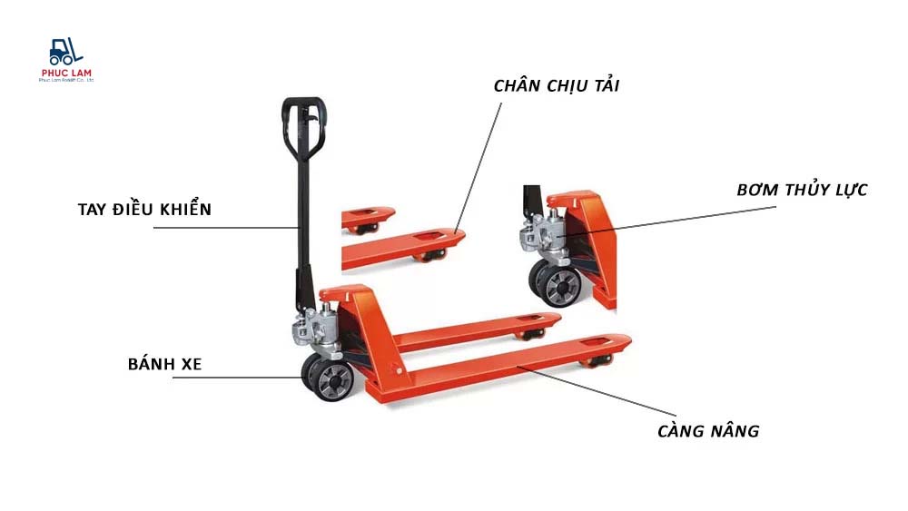 Cấu tạo xe nâng tay thấp