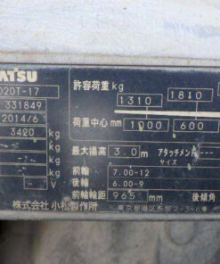 Xe nâng dầu 2.0 tấn Komatsu FD20T-17